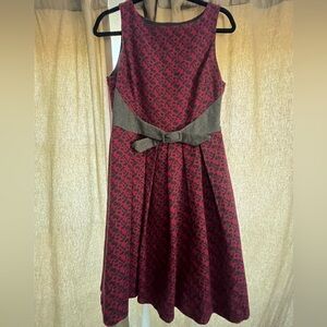 EVA FRANCO Fuschia Gray Fit and Flare Doll Dress Sz 6/8 Perfect for Fall Tweed